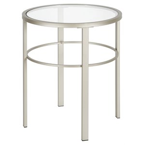 henn&hart metal 2 piece circle side table with glass top