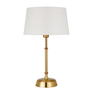 henn&hart modern metal table lamp with fabric drum shade