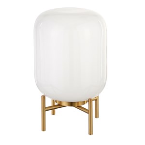 henn&hart industrial exposed milk glass bulb table lamp