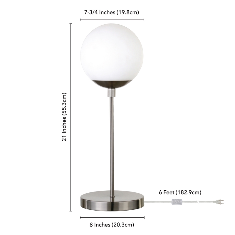 Metal Globe And Stem Table Lamp, Black Metal Globe Table Lamp