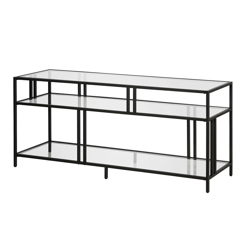 Henn&Hart Metal and Glass TV Stand For TVs Upto 55