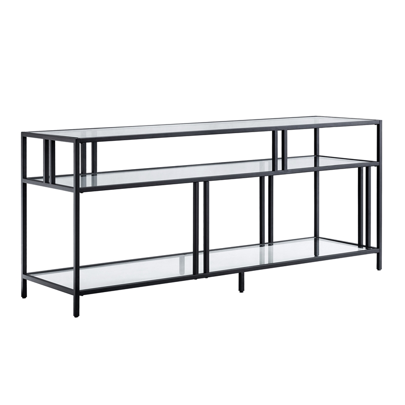 Henn&Hart Metal and Glass TV Stand For TVs Upto 55