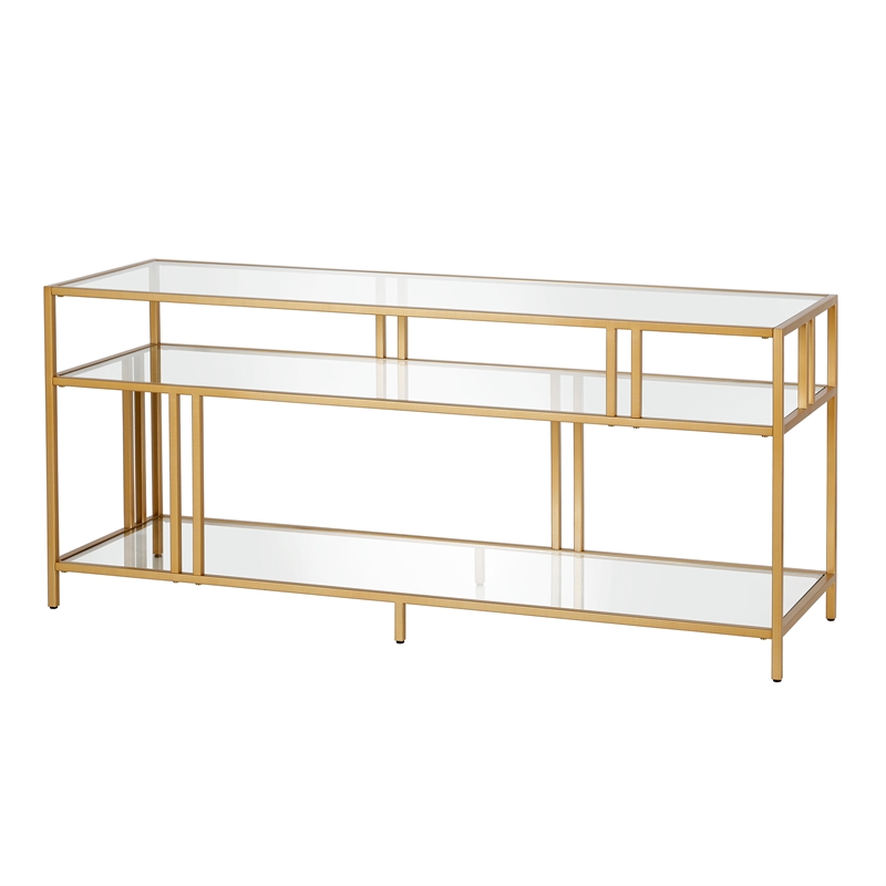 Henn&Hart Metal and Glass TV Stand For TVs Upto 55