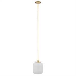 Henn&Hart 9&quot Brass Metal/Glass Pendant