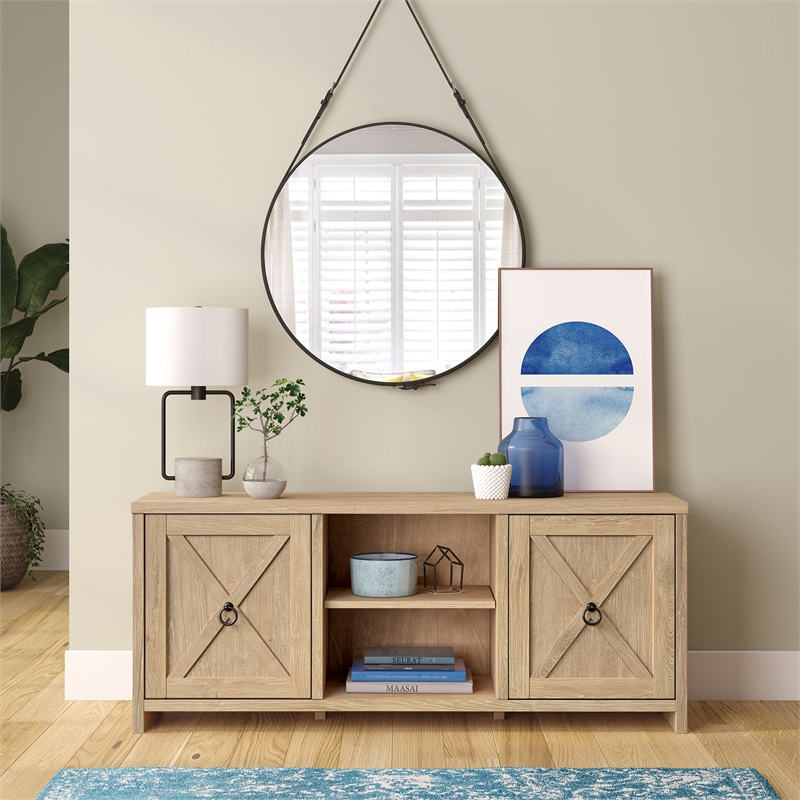 Henn&Hart Wood TV Stand For TVs Upto 58