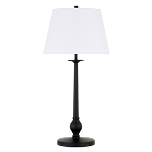 henn&hart traditional table lamp with linen french drum shade