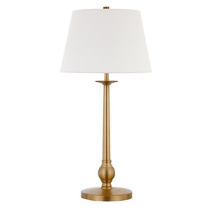henn&hart traditional table lamp with linen french drum shade