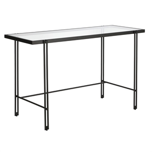 Henn&Hart 48&quot Blackened Bronze Metal/Glass Home Office