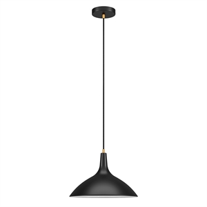 Henn&Hart 14&quot Matte Black/Brass Metal Pendant