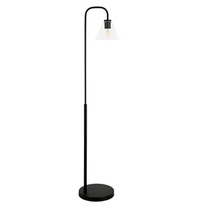 Henn&Hart 12&quot Blackened Bronze Metal/Glass Floor Lamp