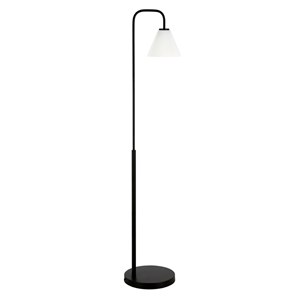 Henn&Hart 12&quot Blackened Bronze Metal/Glass Floor Lamp