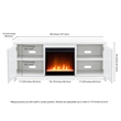 Henn&Hart White TV Stand with Crystal Fireplace Insert