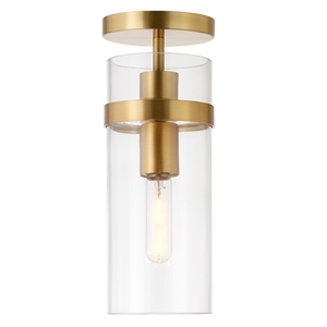 henn&hart cylindrical clear glass shade semi flush mount ceiling light
