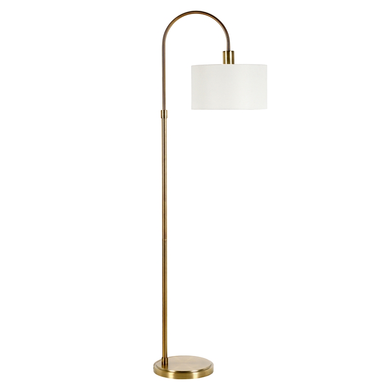 Henn&Hart 14 Antique Brass Metal/Fabric Floor Lamp