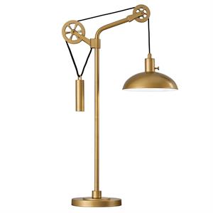 henn&hart metal spoke wheel pulley system table lamp