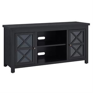 Henn&Hart 47&quot Engineered Wood and Glass TV Stand in Black