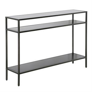 henn&hart 3-shelf console table with metal shelves