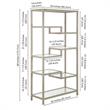 Henn&Hart 68 in. Satin Nickel Metal Bookcase