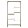Henn&Hart 68 in. Satin Nickel Metal Bookcase
