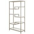 Henn&Hart 68 in. Satin Nickel Metal Bookcase