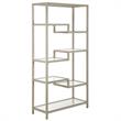 Henn&Hart 68 in. Satin Nickel Metal Bookcase