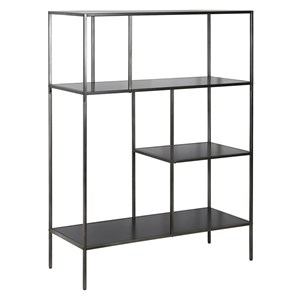 Henn&Hart 36&quot Metal Bookcase in Gunmetal Gray