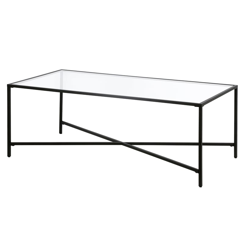 Henn&Hart Black Bronze Coffee Table with Glass Top