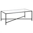Henn&Hart Black Bronze Coffee Table with Glass Top
