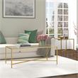 Henn&Hart Brass Coffee Table with Glass Top