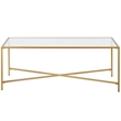 Henn&Hart Brass Coffee Table with Glass Top