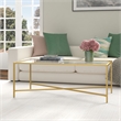 Henn&Hart Brass Coffee Table with Glass Top