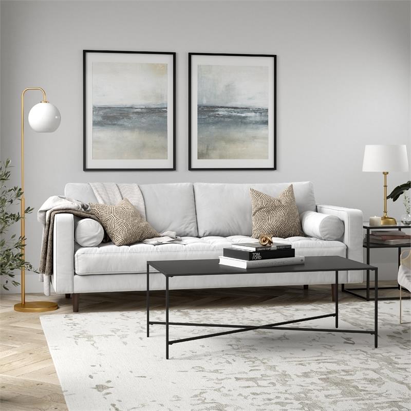 Henn&Hart Black Bronze Coffee Table with Metal Top