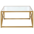 Henn&Hart Square Brass Finish Coffee Table
