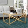 Henn&Hart Square Brass Finish Coffee Table