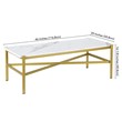 Henn&Hart Gold Finish Coffee Table with Faux Marble Top