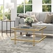 Henn&Hart Brass Finish Square Coffee Table