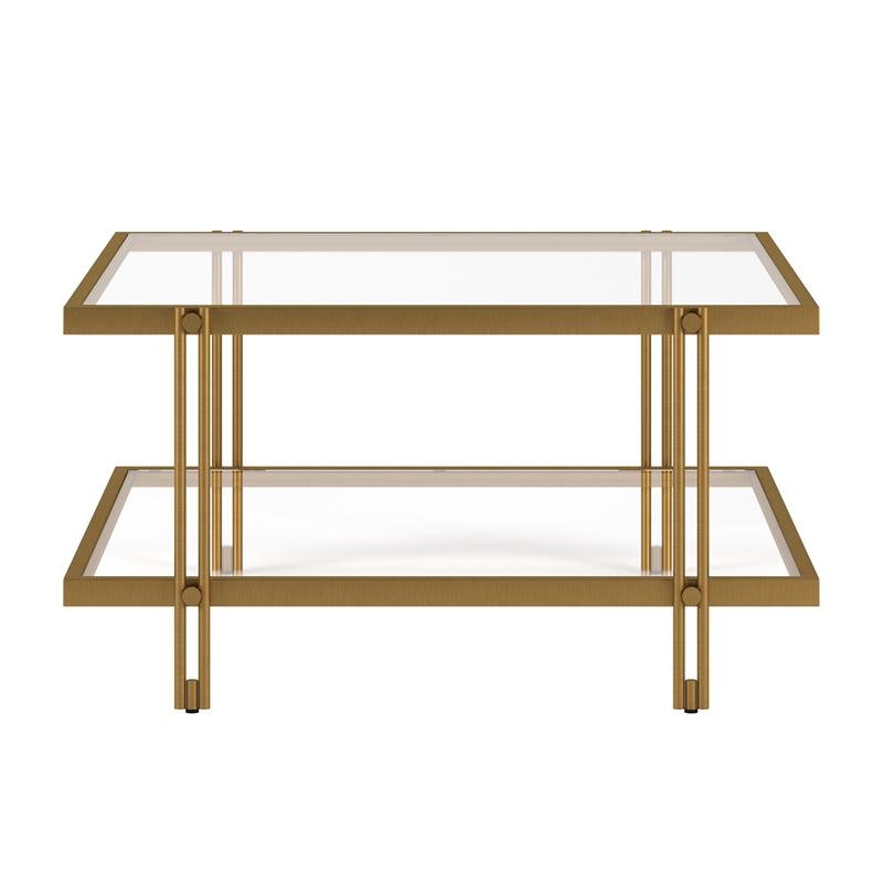 Henn&Hart Brass Finish Square Coffee Table