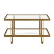 Henn&Hart Brass Finish Square Coffee Table