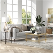 Henn&Hart Brass Finish Square Coffee Table