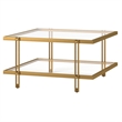 Henn&Hart Brass Finish Square Coffee Table