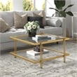 Henn&Hart Brass Finish Square Coffee Table