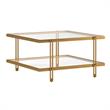 Henn&Hart Brass Finish Square Coffee Table