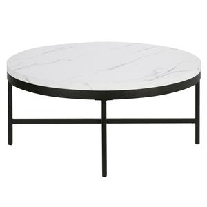 henn&hart blackened coffee table with faux marble top