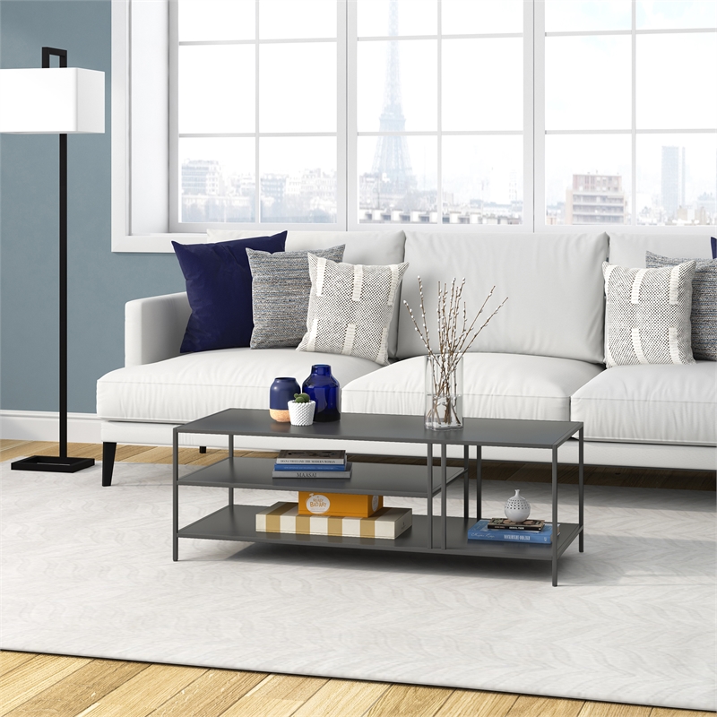 Henn&Hart Gunmetal Gray Coffee Table