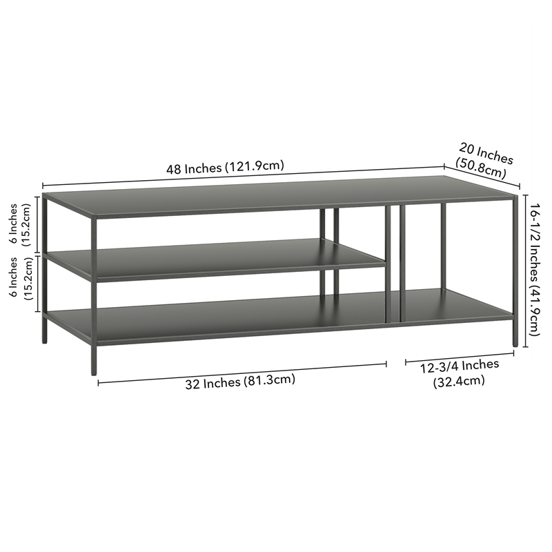 Henn&Hart Gunmetal Gray Coffee Table