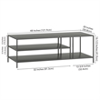 Henn&Hart Gunmetal Gray Coffee Table