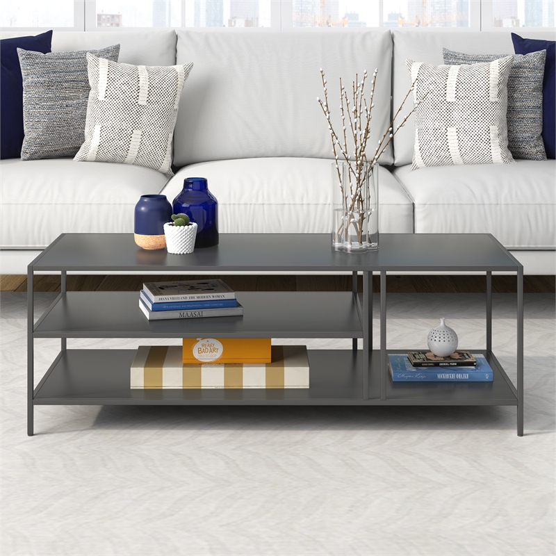 Henn&Hart Gunmetal Gray Coffee Table
