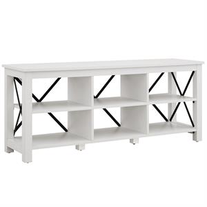 Henn&Hart 58&quot White/Metal TV Stand
