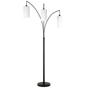 Henn&Hart 19&quot Blackened Bronze Metal/Fabric Floor Lamp