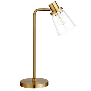 Henn&Hart 7&quot Brass Finish Metal/Glass Table Lamp